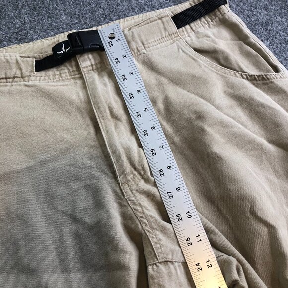 Prana Pants Mens Large Tan Belted Vintage Y2K Gorpcore Hiking Made USA Pockets - Picture 7 of 14